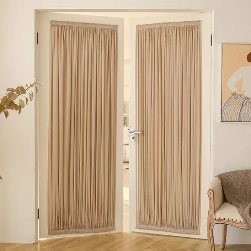 rideau moderne rayures horizontales opacité beige ruban serrage salon chambre