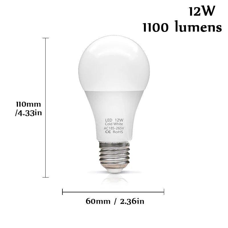 ampoule led 6w 9w 12w 15w 18w e27 blanc moderne haute luminosité 2000 lumens