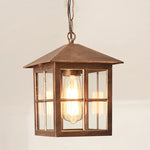 lampe suspendue vintage noir bronze verre transparent barreaux carré salon chambre adjustable(chain)