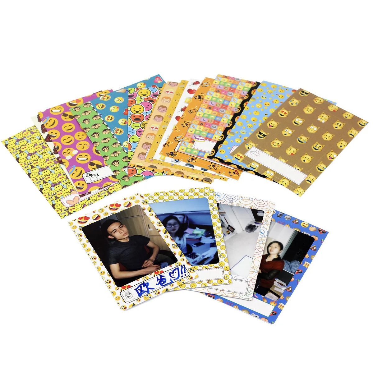 sticker deco multicolore animal cupcake enfantin adhesif photo bordure creatif points carreaux sourires cercles