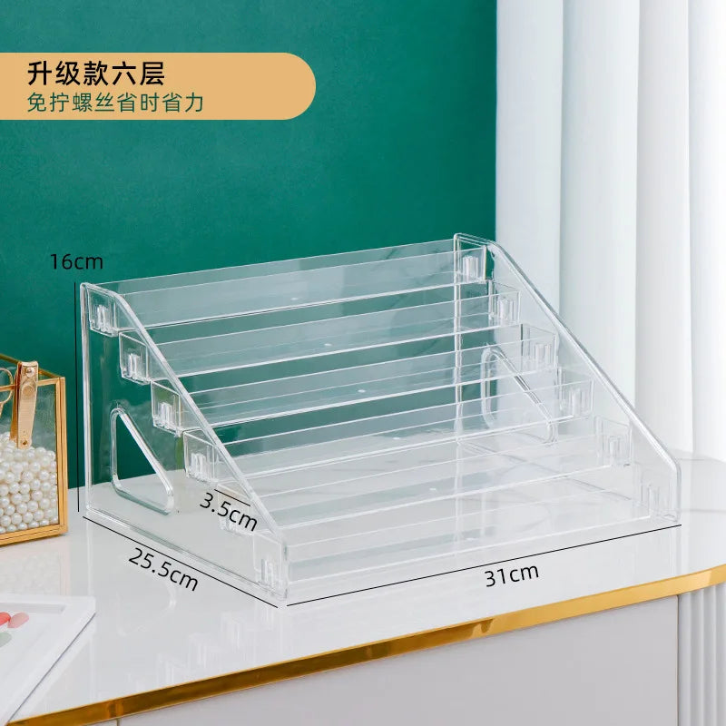 porte cd transparent moderne plastique clips rangement maison trois couche fixe