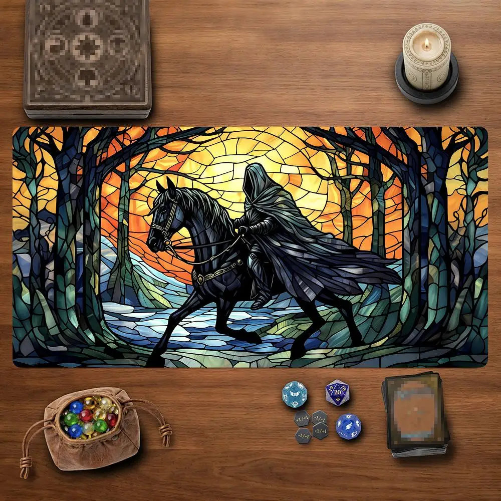 tapis jeu artiste noir orange bleu vert cheval fantôme non glissant 2mm 3mm 4mm