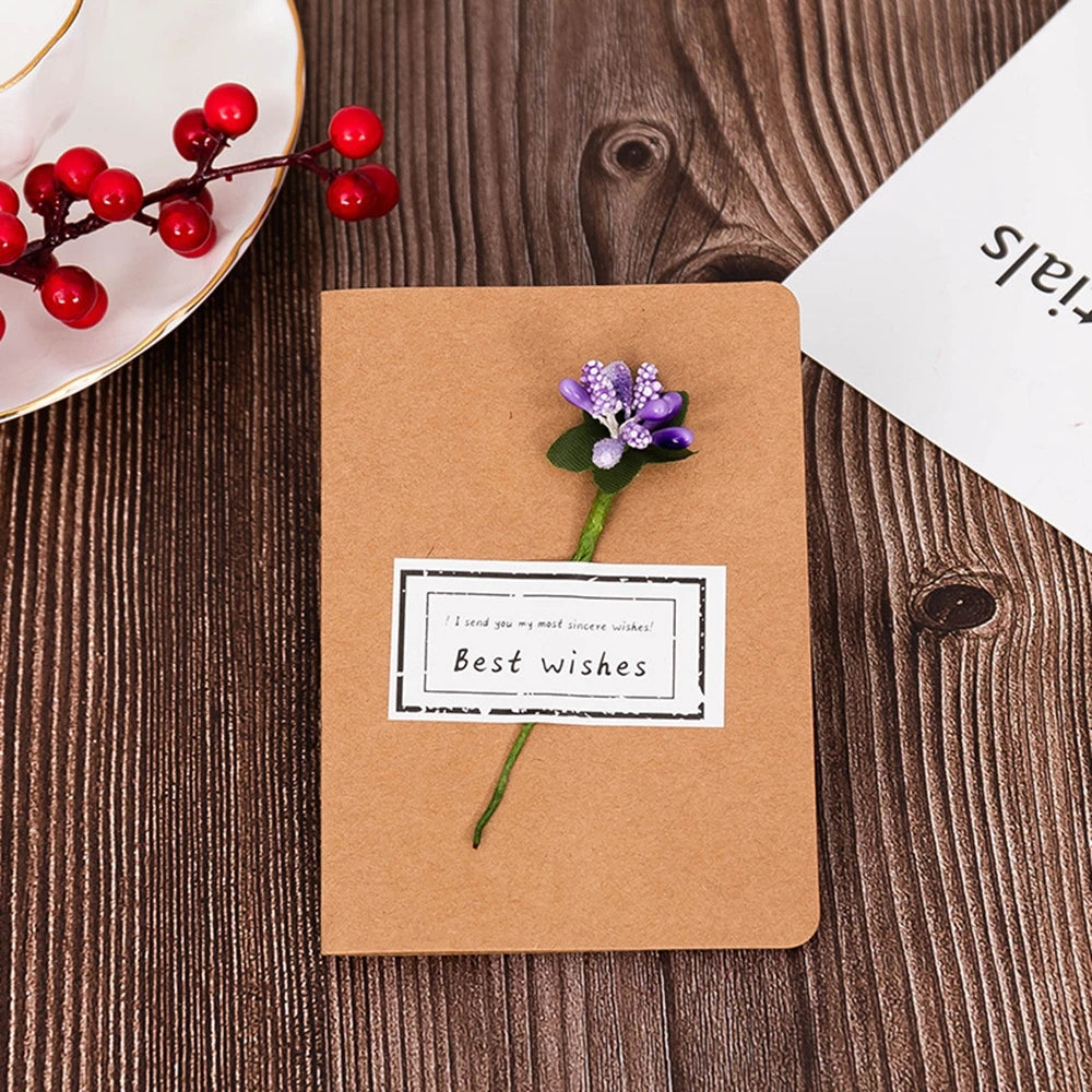 cartes voeux vintage enveloppes fleurs artificielles ruban jute anniversaire mariage noel retraite
