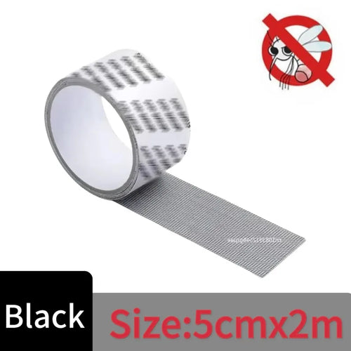 ruban adhésif maille fine réparation moustiquaire fenêtre porte anti insecte autocollant blanc