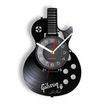 horloge murale forme guitare disque vinyle aiguille rétro moderne fixations chambre salon