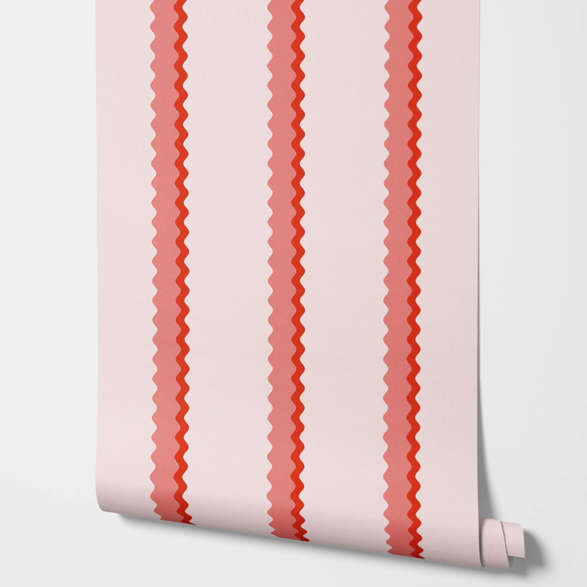 papier peint autocollant rayures roses rouges bordure dentelée moderne résistant humidité sans formaldéhyde respectueux