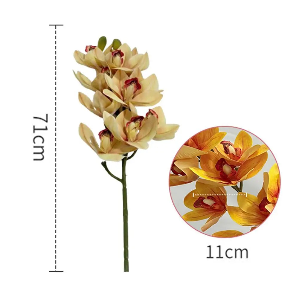 décoration intérieure bouquet orchidées artificielles orange rose blanc vert gradient réaliste festifs