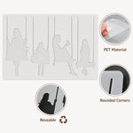 silhouettes personnes balançoires blanc brun minimaliste cadre transparent adhésif décoration mur diy maison