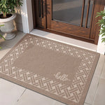 tapis d'entrée gris motif géométrique anti dérapant moderne durable facile nettoyer 50x30cm
