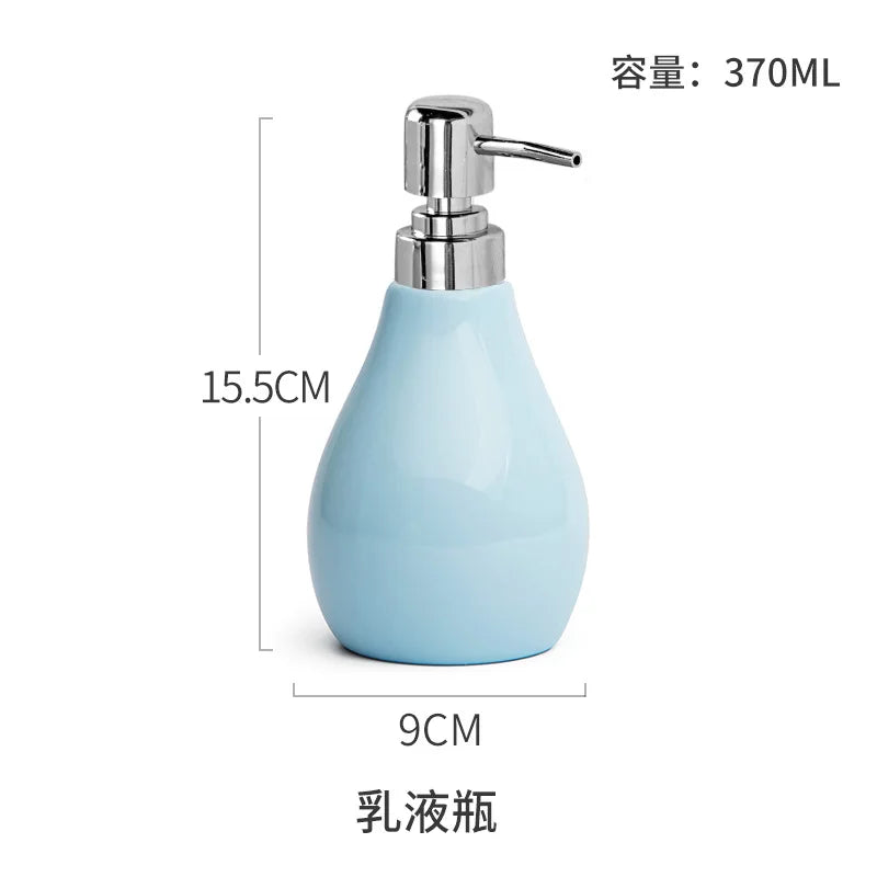 ensemble accessoires salle bain porcelaine moderne distributeur savon gobelet porte brosse dents