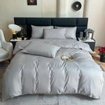 Parure de lit blanche avec drap plat et taies d'oreiller