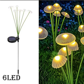 lampe solaire extérieure champignon vert blanc moderne decoration patio jardin led autoinstallation ip65 abs