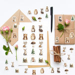 rubans adhésifs décoratifs animaux forêt personnages dessin animé blanc marron vert gris illustrations écolier