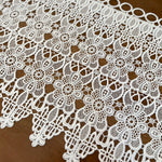 rideau blanc brodé dentelle fleur vintage translucide fenêtre maison polyester