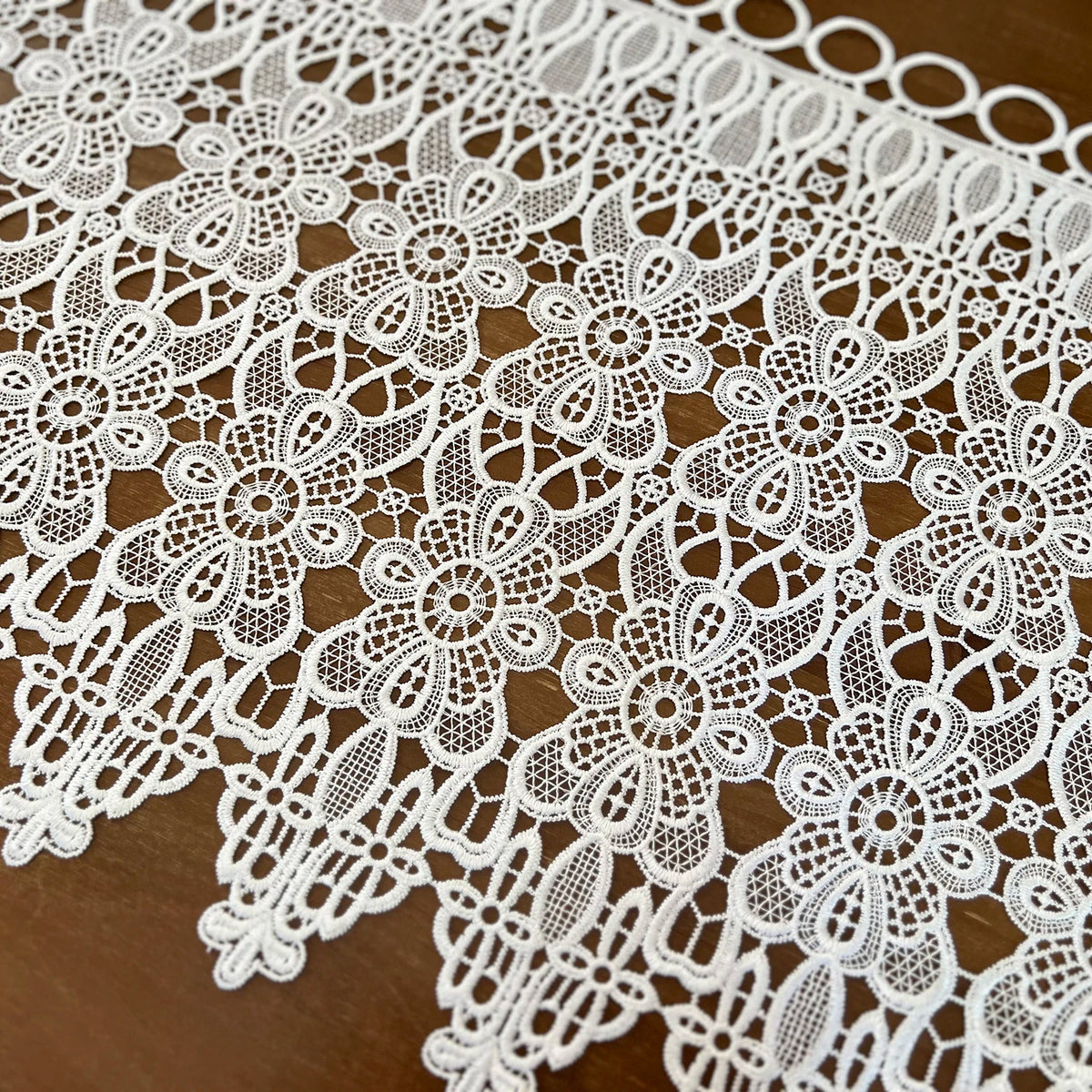 rideau blanc brodé dentelle fleur vintage translucide fenêtre maison polyester
