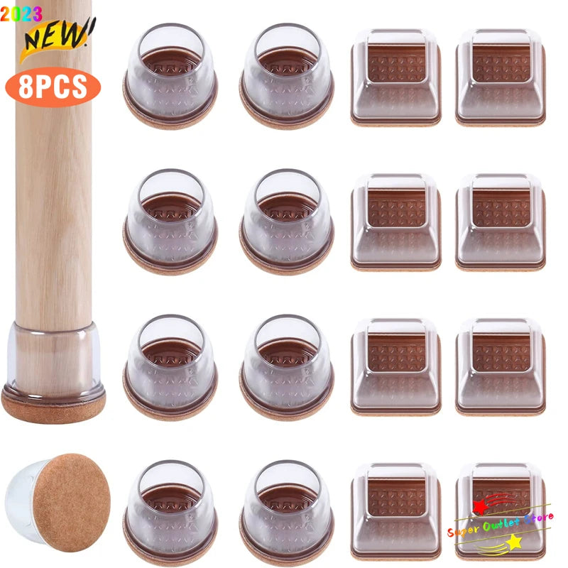protège pieds meuble silicone transparent marron adhésif anti bruit anti rayure tapis sol chaise