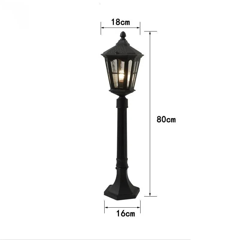 lampe sol vintage métal bronze noir led ip65 extérieure classique