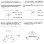 ventilateur moderne blanc télécommande lumières led plaque suspension vis auto taraudantes