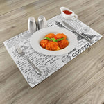 Set de table rectangulaire rouge avec motif Tour Eiffel