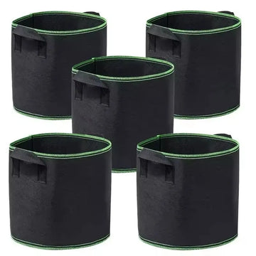 pots fleurs tissu non tissé noir vert modernes poignées 10 gallons