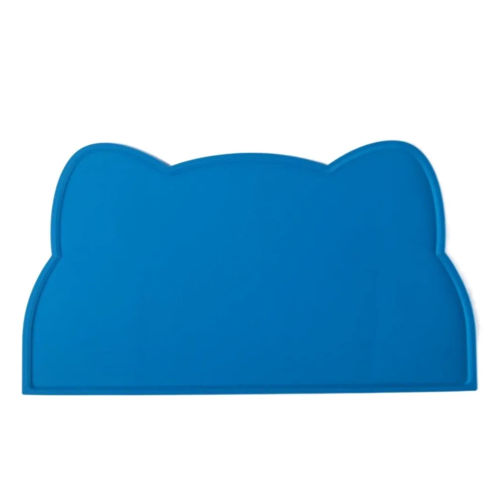 tapis repas animaux compagnie gris bleu orange rose moderne imperméable caoutchouc bols easy clean