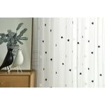 rideau moderne blanc étoiles noires motif tissu léger salon chambre fenêtre maison