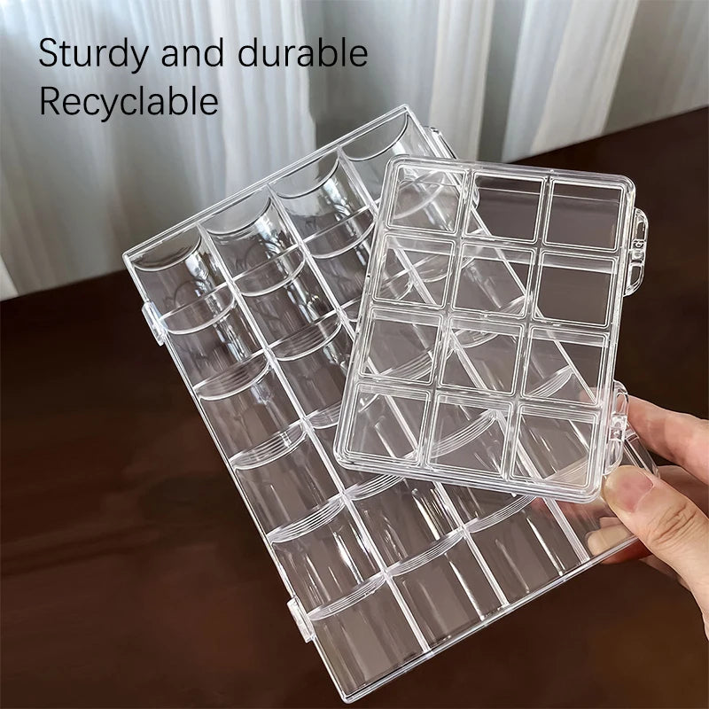 boîte bijoux transparente moderne strass étoiles papier organisation rangement 18cm 13cm 2.5cm pratique poignée