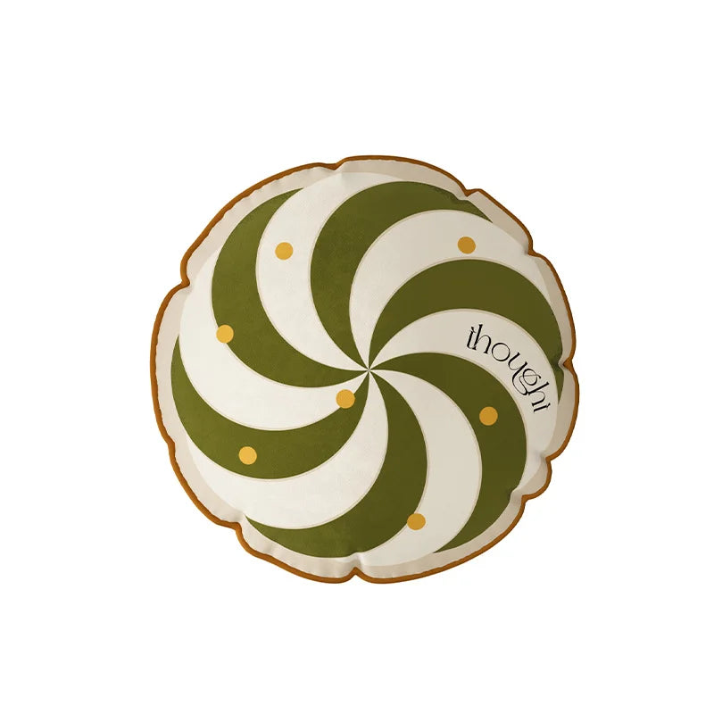 taie d'oreiller carrée velours moderne rayures pompons vert beige noir