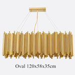 suspension lumineuse moderne dorée tubes horizontaux acier inoxydable led 60w 110v 220v chambre salon