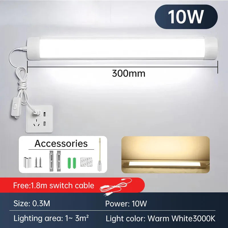 lampe murale led blanc moderne câble double face adhésive chambre cuisine