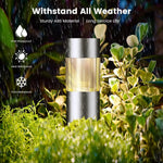 lampe solaire jardin led acier inoxydable moderne argenté doré ip65extérieur minimaliste