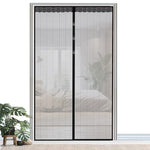 rideau porte magnétique noir maille fine opacité moderne velcro adhésive xl