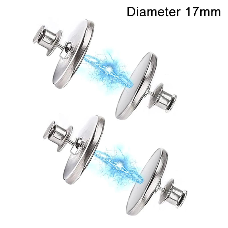 aimants magnétiques argentés modernes 17mm 20mm 25mm rideaux détachables sans clous trois six paires
