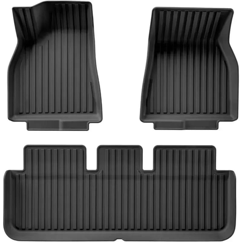 tapis sol voiture noir rayures horizontales moderne intérieur imperméable caoutchouc fibre synthétique toutes saisons