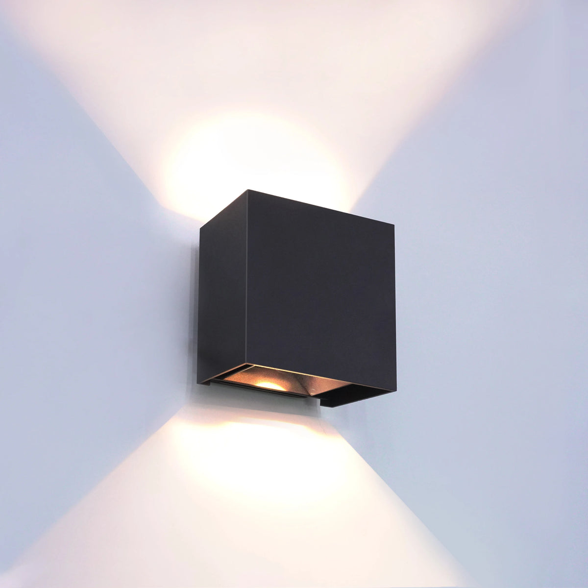 applique murale led moderne noire jaune forme cubique ip65 3000k 6wintérieurextérieur
