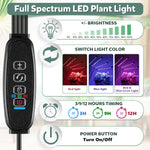 lampe led plante noire controle luminosite bouton alimentation bras flexibles clips moderne