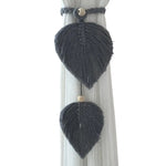 rideau boho feuilles coeur tissage main blanches couleurs variées transparent artisanal