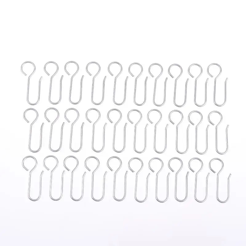 crochets argentés modernes lisses opaques 30 pièces rideaux douche fixations porte rideaux