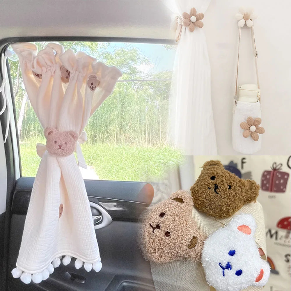 rideau polonais coton fleurs animaux adhésif décoratif moderne chambre enfants
