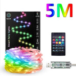 guirlande led multicolore bluetooth noel decoration diy partie exterieur maison