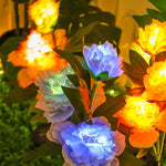 lumières solaires fleurs artificielles roses blanches jaunes extérieures autoinstallation ip44 led vacances