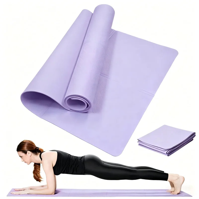 tapis yoga violet noir texture moderne anti dérapant mousse eva serviette papier