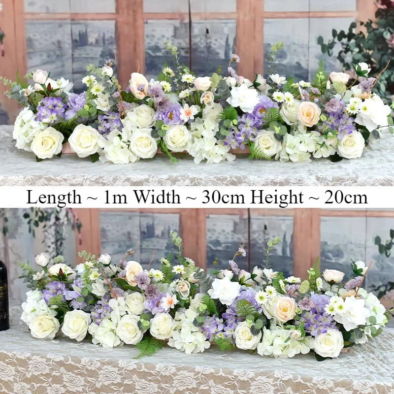 guirlande florale artificielle romantique mariage décoration intérieure blanc violet bleu orangé
