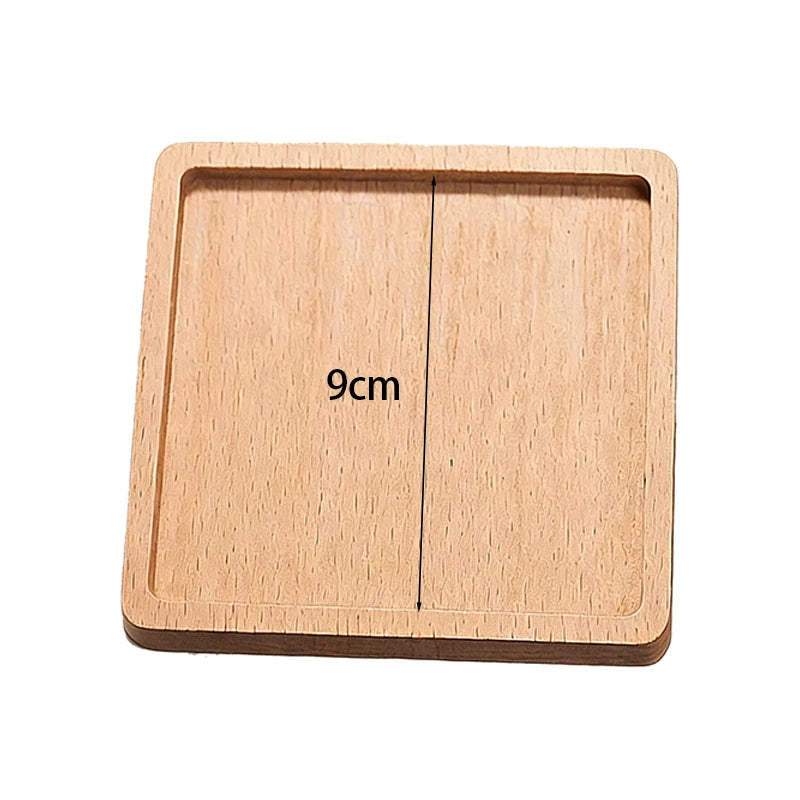 coasters bois naturels respectueux environnement minimaliste bois chêne noyer sets coeurs rectangles