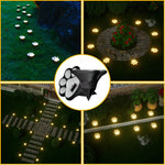 lampes solaires led patte animale exterieur decoration jardin noir blanc orangé