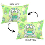 taies d'oreiller décoratives keroppi vert clair dessins animés floral 30x50cm 40x60cm 50x70cm coton polyester