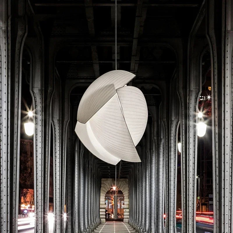 lampe suspendue moderne blanc rayures horizontales opacité cordon interrupteur 2000 82000 lumens