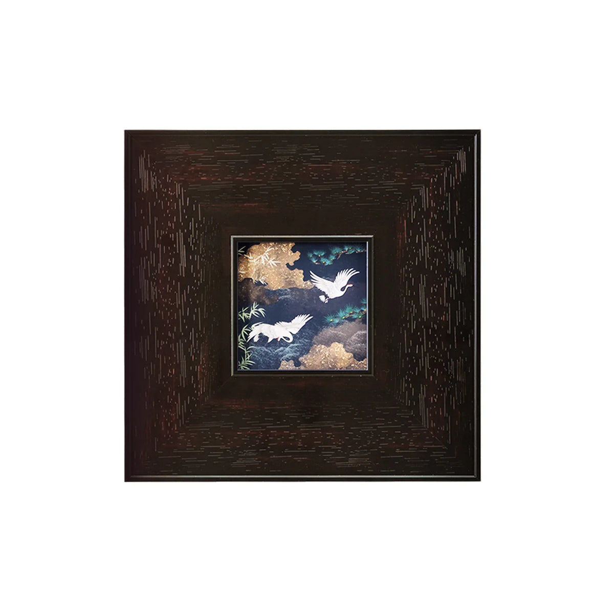 cadre photo carré noir classique résine texture bois décoration murale peinture huile maison