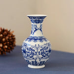 vases decoratifs ceramique bleu blanc decoration maison chinois traditionnel motifs floraux salon