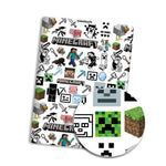 tapis souris minecraft personnages objets animaux bleu noir jaune pixel art